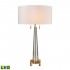 Bedford Solid Crystal 2-Light LED Table Lamp, Aged Brass & Clear by ELK Home