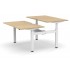 Motion 55.1-inch Electric Adjustable Office 2-Desk Bench w/2 Level Columns & Metal Legs by NARBUTAS