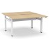 Motion 55.1-inch Electric Adjustable Office 2-Desk Bench w/3 Level Columns & Metal Legs by NARBUTAS