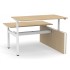 Motion 55.1-inch Electric 2 Columns Adjustable Office 2-Desk Bench w/One Open Metal Leg by NARBUTAS