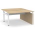 Motion 55.1-inch Electric 3 Columns Adjustable Office 2-Desk Bench w/One Open Metal Leg by NARBUTAS
