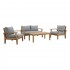 Marina 4-Pc Outdoor Patio Teak Set, Composition 1 by Modway Furniture