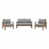 Marina 3-Pc Outdoor Patio Teak Set, Composition 1 by Modway Furniture
