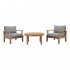 Marina 3-Pc Outdoor Patio Teak Set, Composition 2 by Modway Furniture