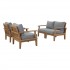 Marina 4-Pc Outdoor Patio Teak Set, Composition 3 by Modway Furniture