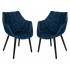 Milburn Tufted Fabric Lounge Chair (Set of 2), Denim by LeisureMod