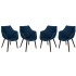 Milburn Tufted Fabric Lounge Chair (Set of 4), Denim by LeisureMod