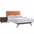 Tracy 2-Pc Fabric Platform Queen Size Bedroom Set, Cappuccino/Orange by Modway Furniture