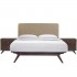 Tracy 3-Pc Fabric Platform Queen Size Bedroom Set, Composition 2, Cappuccino/Latte by Modway Furniture