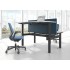 Motion 62.9-inch Electric Adjustable Office 2-Desk Bench w/2 Level Columns & Metal Legs by NARBUTAS