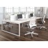 Nova O 110.2-inch Office 4-Desk Bench w/Metal Frame by NARBUTAS