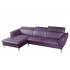 Orchard Thick Top Grain Leather Match Sectional, Left Arm Chaise Facing, Purple by Beverly Hills Furniture