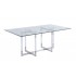 Yasmin 42-inch x 72-inch Rectangular Glass Dining Table, Clear by Chintaly Imports