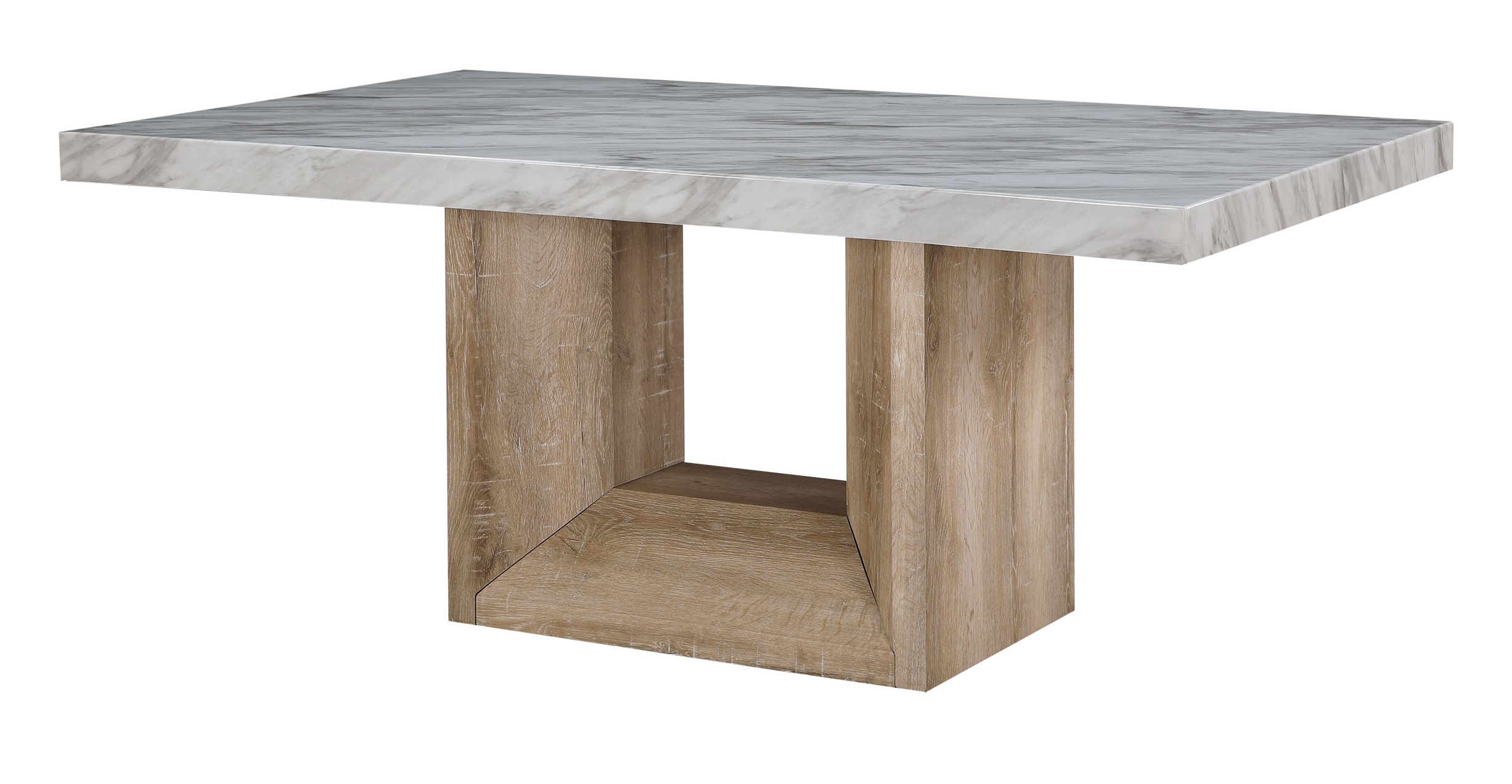 D02 Faux Marble Rectangular Dining Room Set with D8683 Chairs