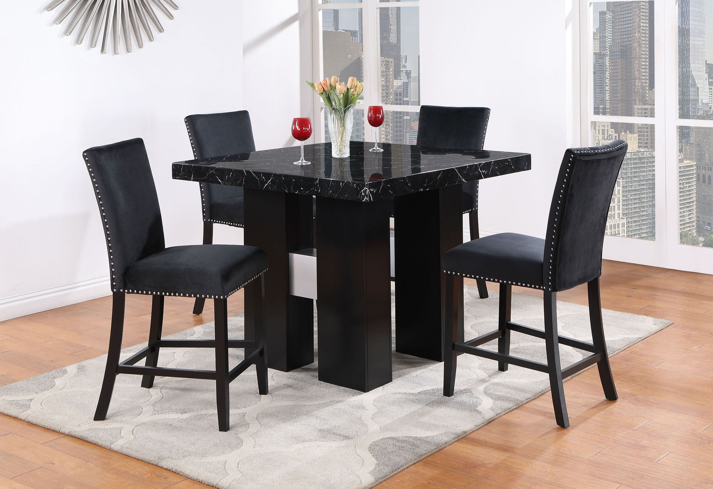 D04 Velvet Bar Stool