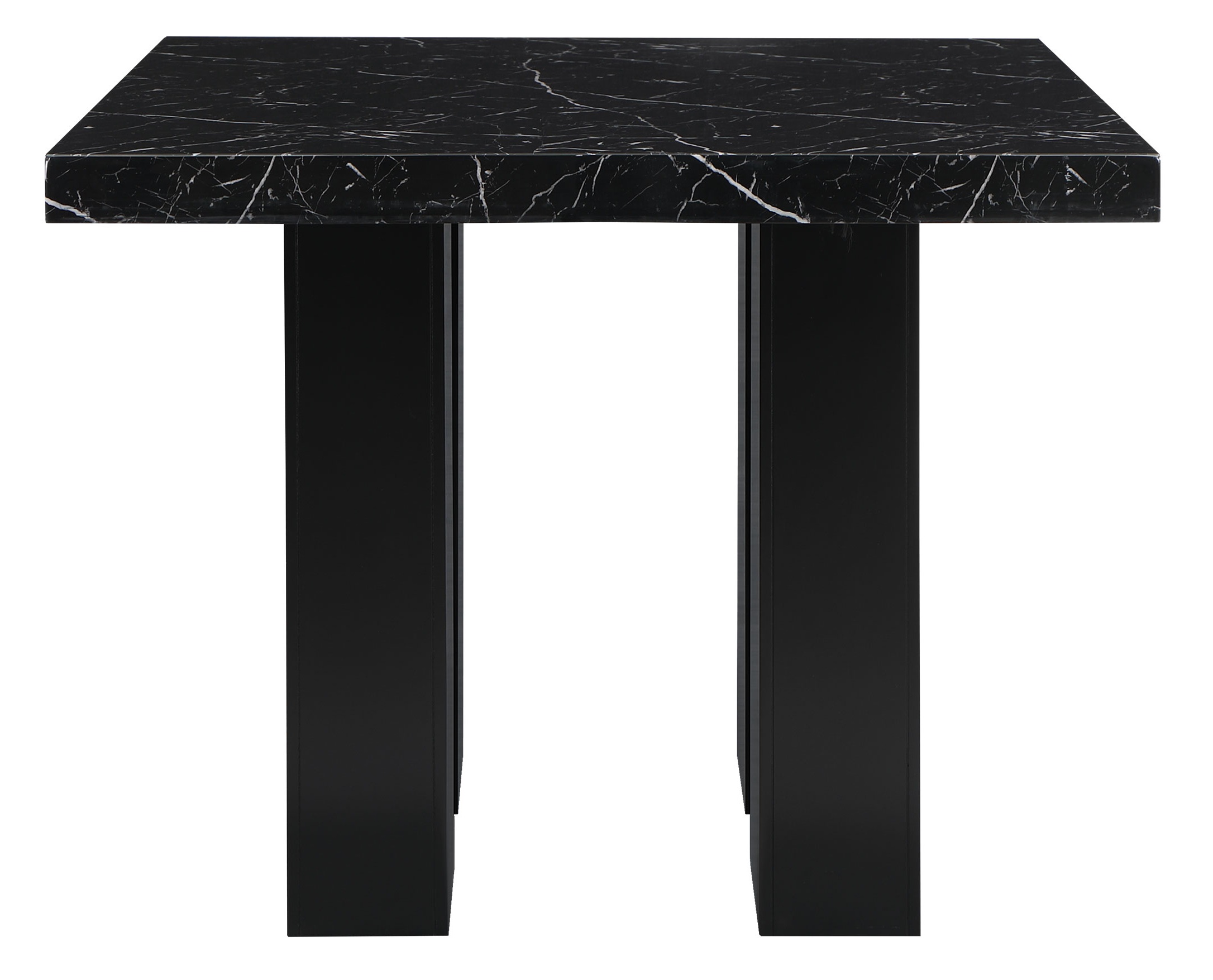 D04 Faux Marble Square Bar Dining Set with D04 Barstools
