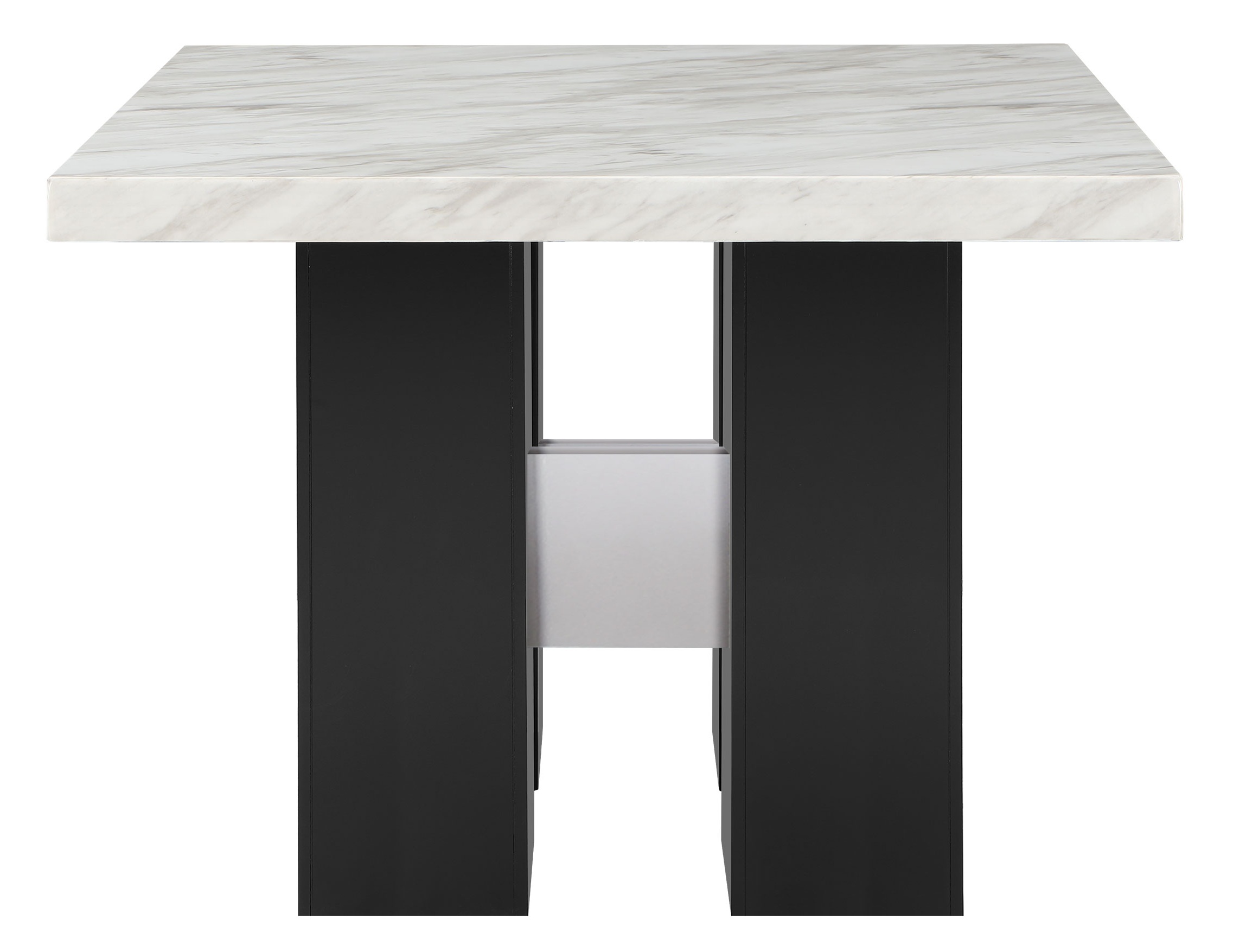D04 Faux Marble Square Bar Dining Set with D04 Barstools