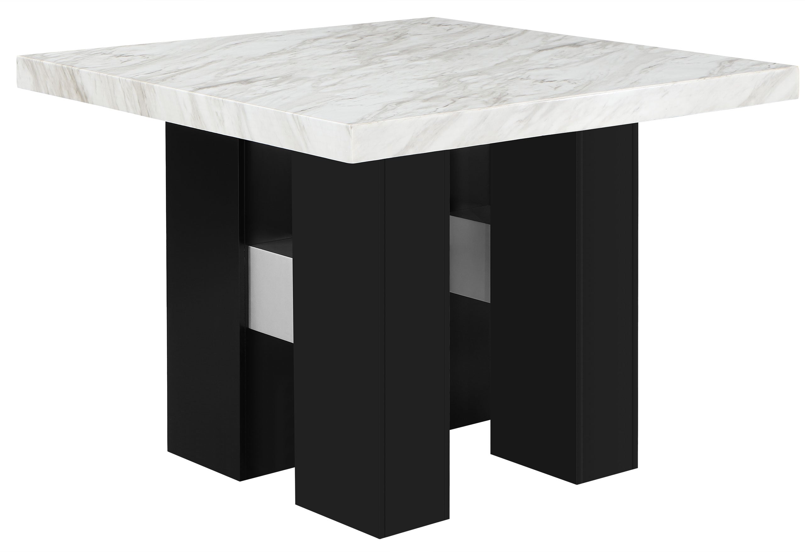 D04 Faux Marble Square Bar Dining Set with D04 Barstools