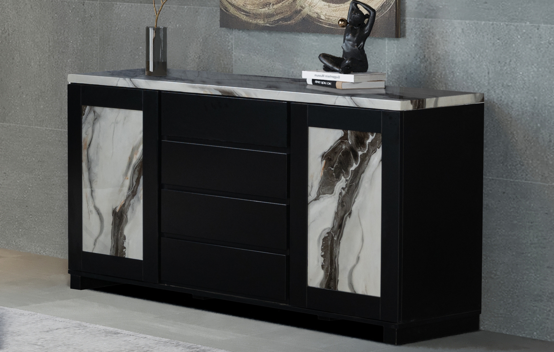 D12 Faux Marble Square Bar Set