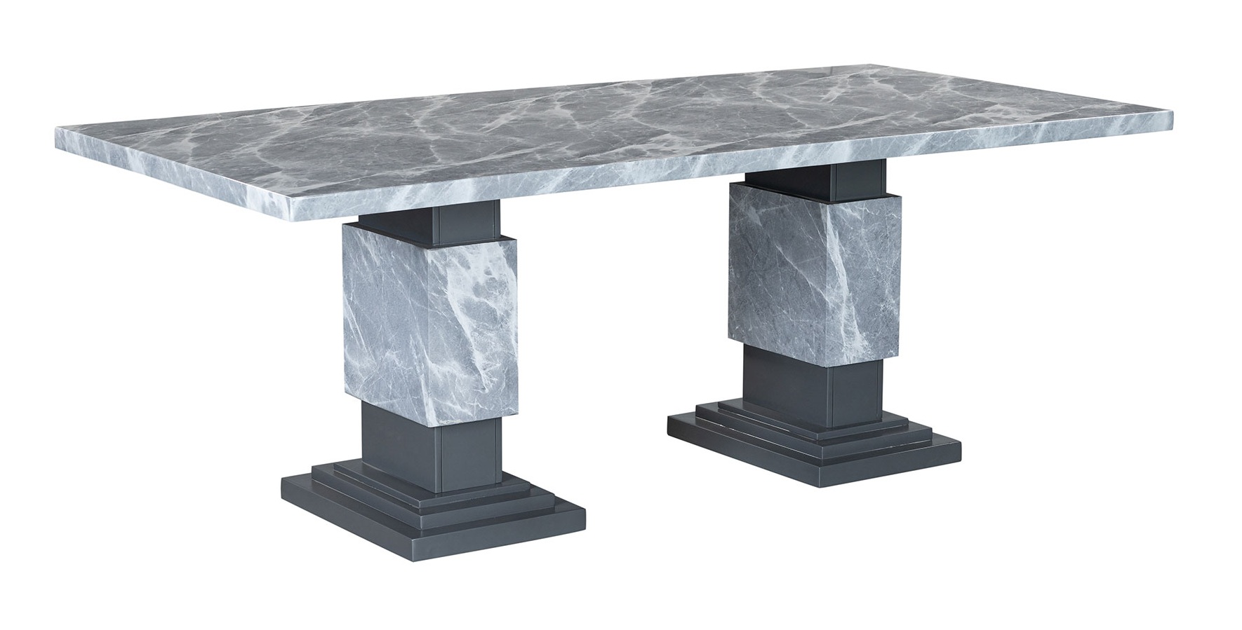 D1212 Faux Marble Rectangular Dining Room Set with D12 Chairs