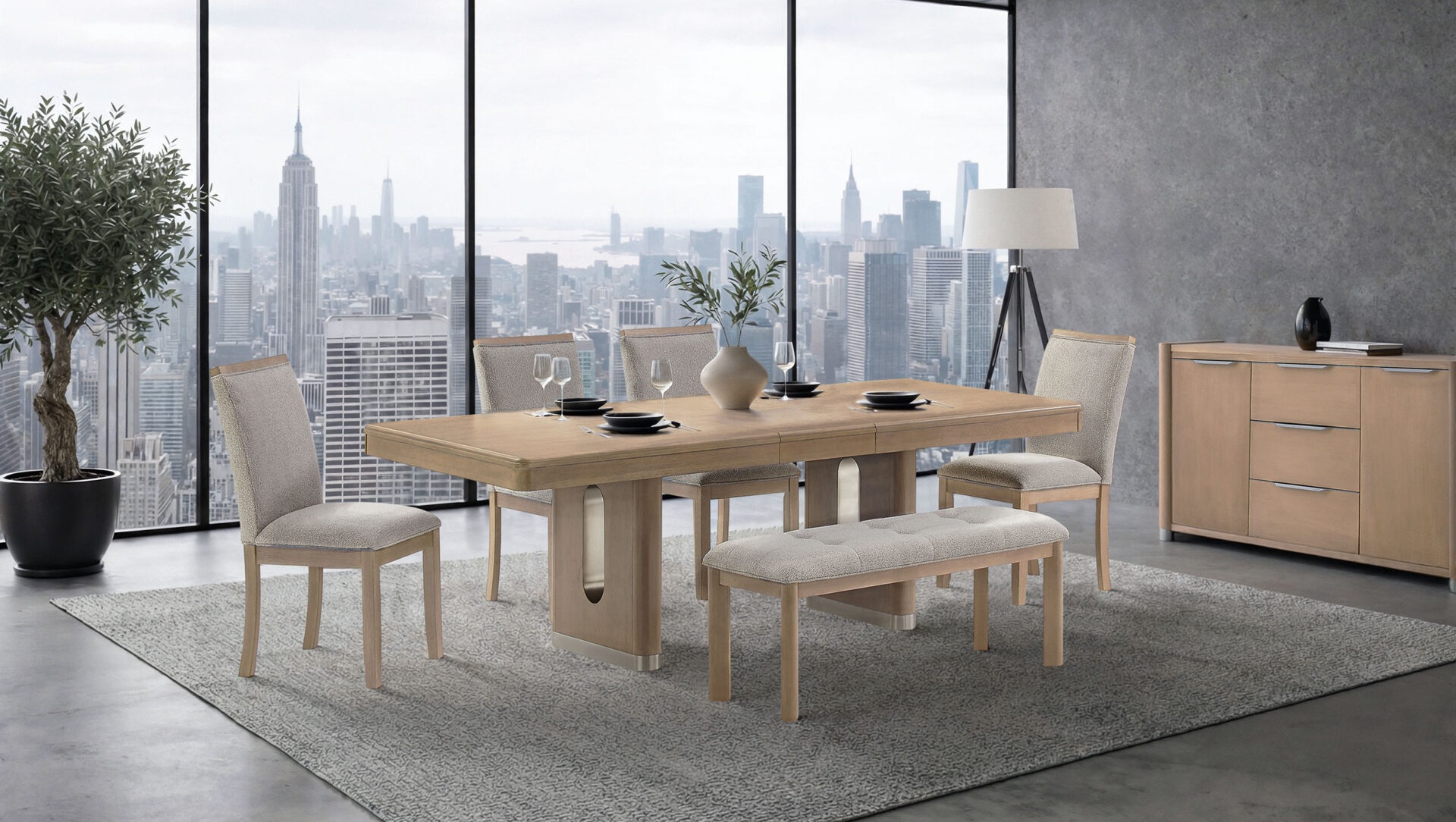D1248 Extendable Rectangular Dining Table