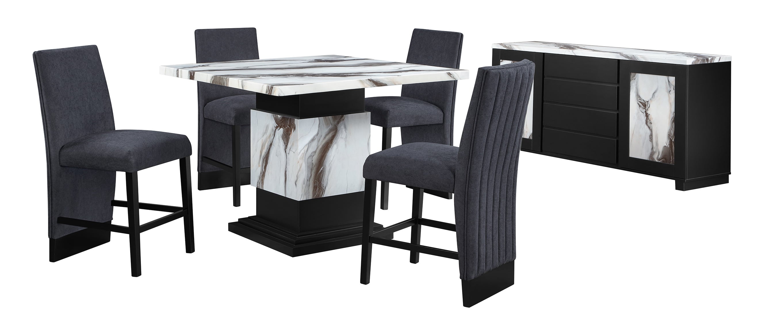 D12 Faux Marble Square Bar Set