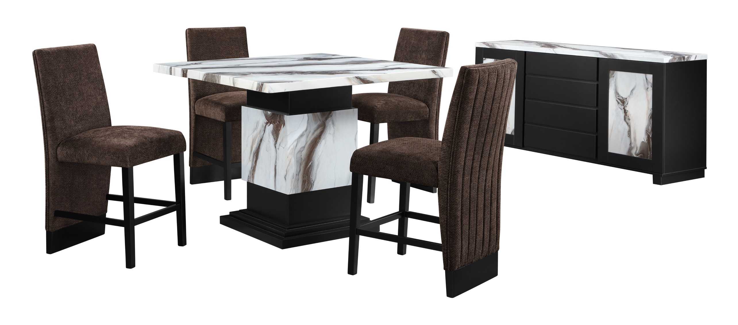 D12 Faux Marble Square Bar Set