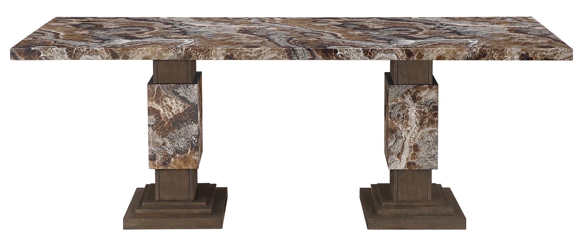 D12 Faux Marble Rectangular Dining Room Set