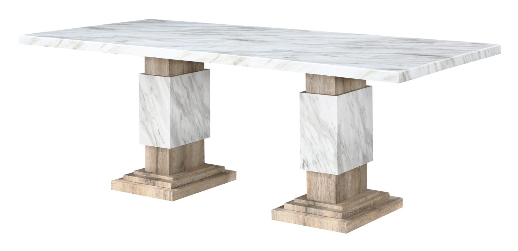 D12 Faux Marble Rectangular Dining Room Set