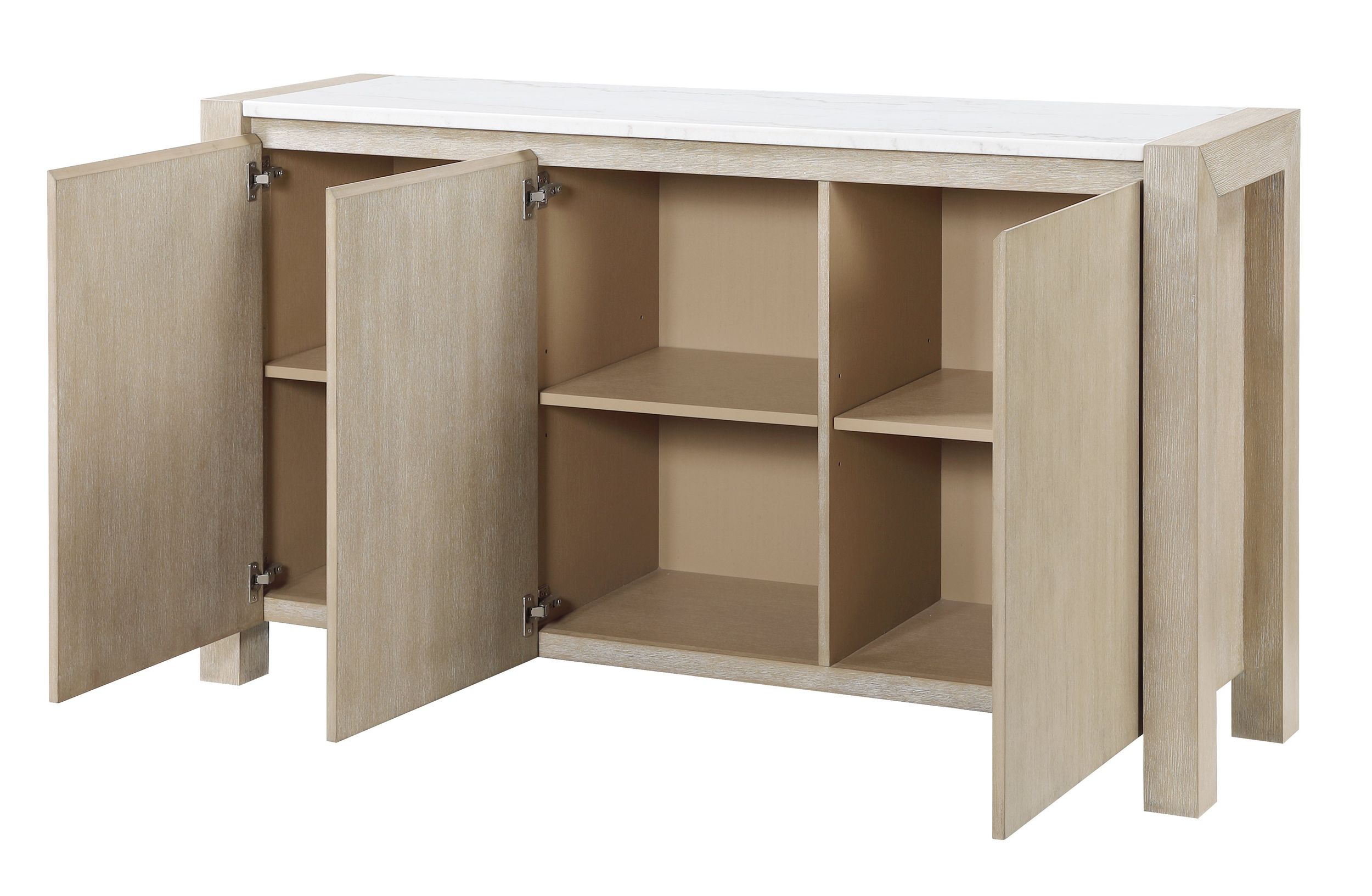 D1321 Marble Wood Buffet with 3 Doors