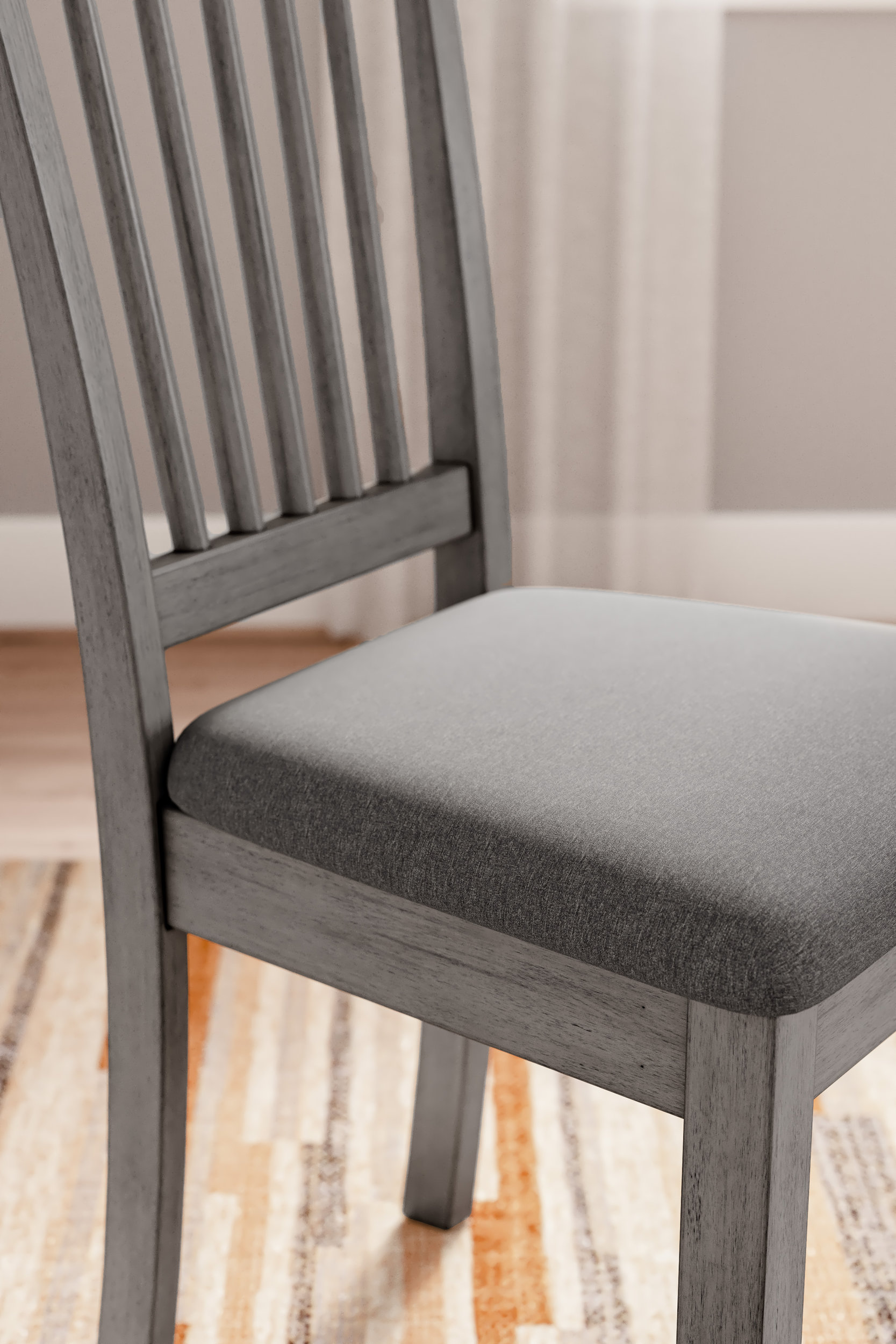 Shullden Modern Spindle-Back Dining Side Chair | Gray Finish
