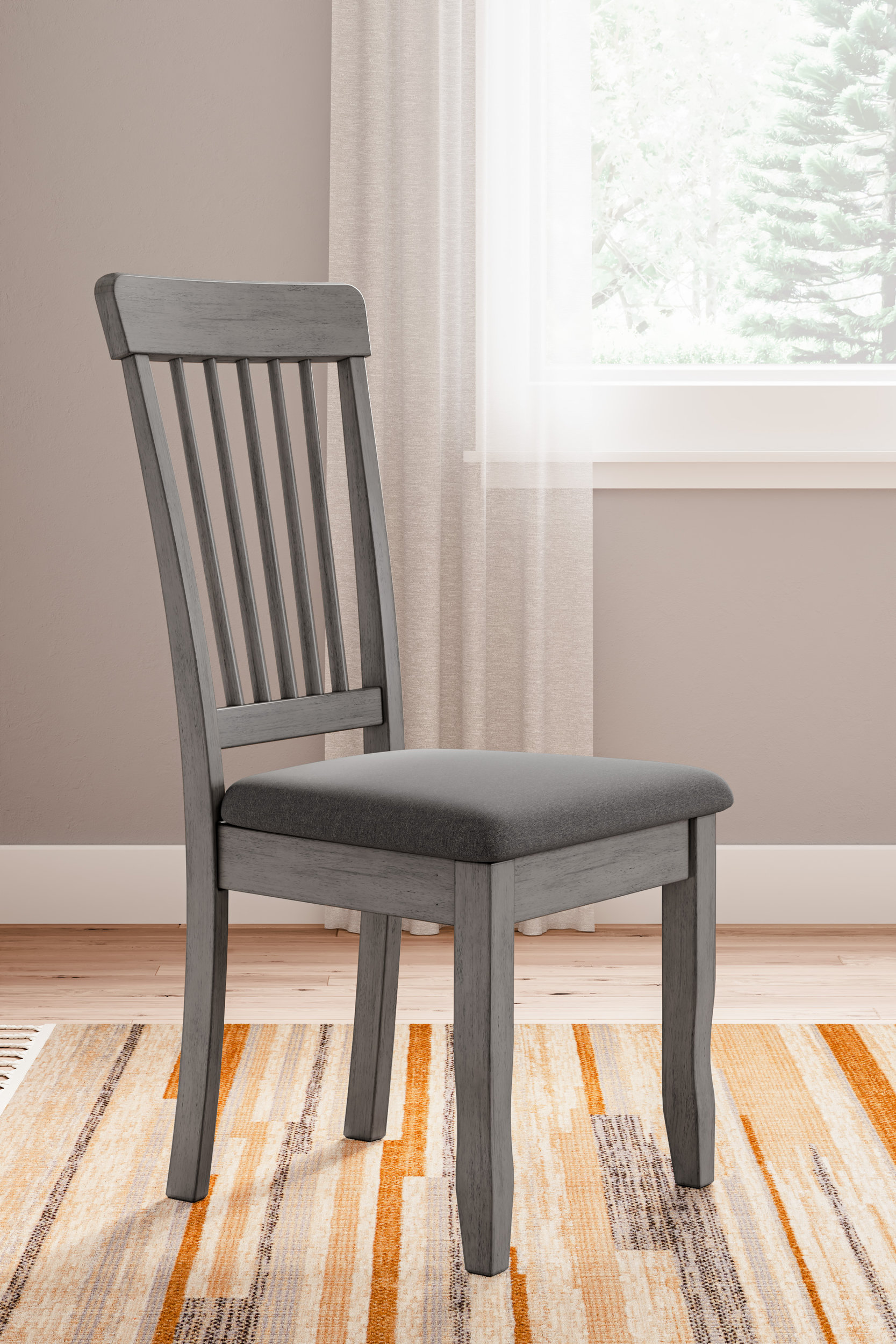 Shullden Modern Spindle-Back Dining Side Chair | Gray Finish