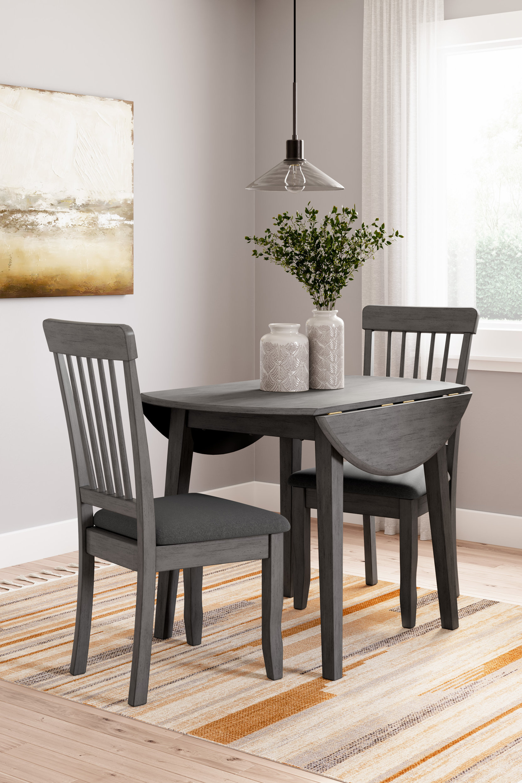 Shullden Modern Spindle-Back Dining Side Chair | Gray Finish