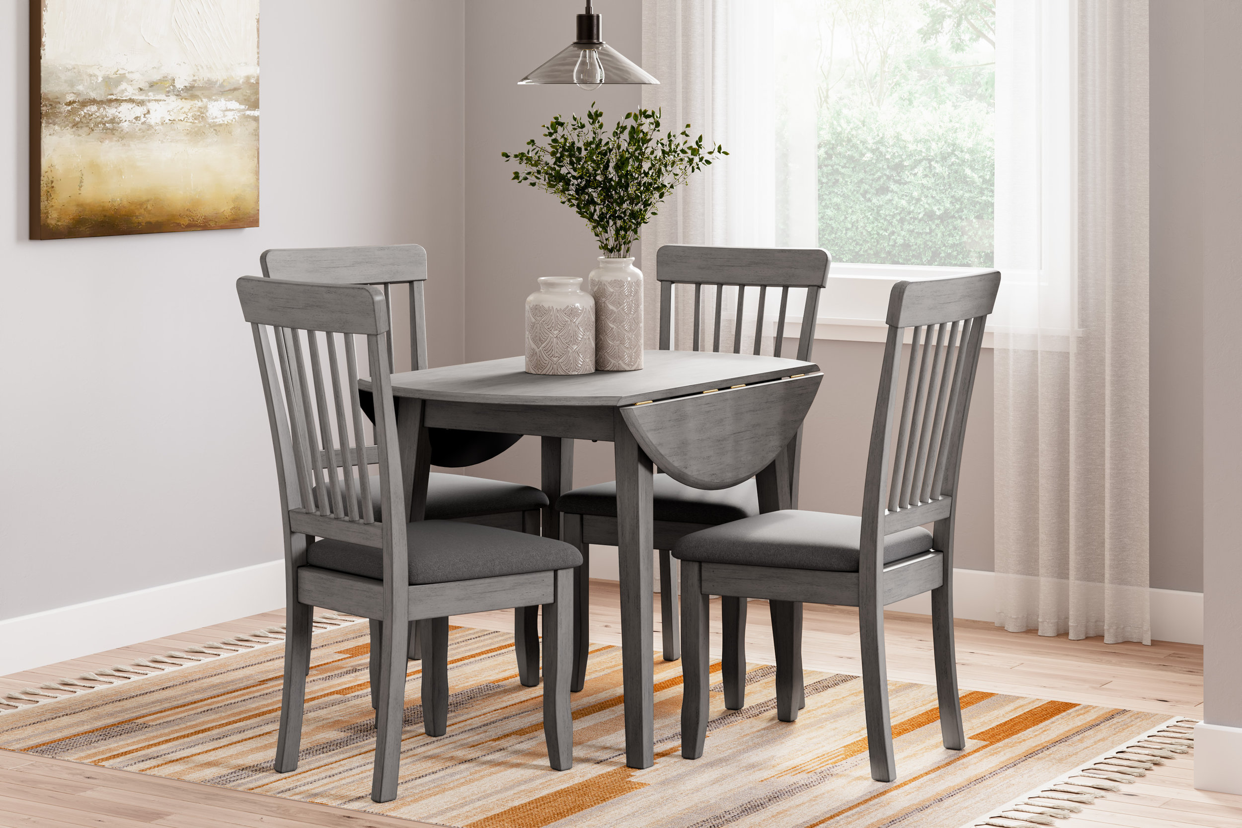 Shullden Modern Spindle-Back Dining Side Chair | Gray Finish