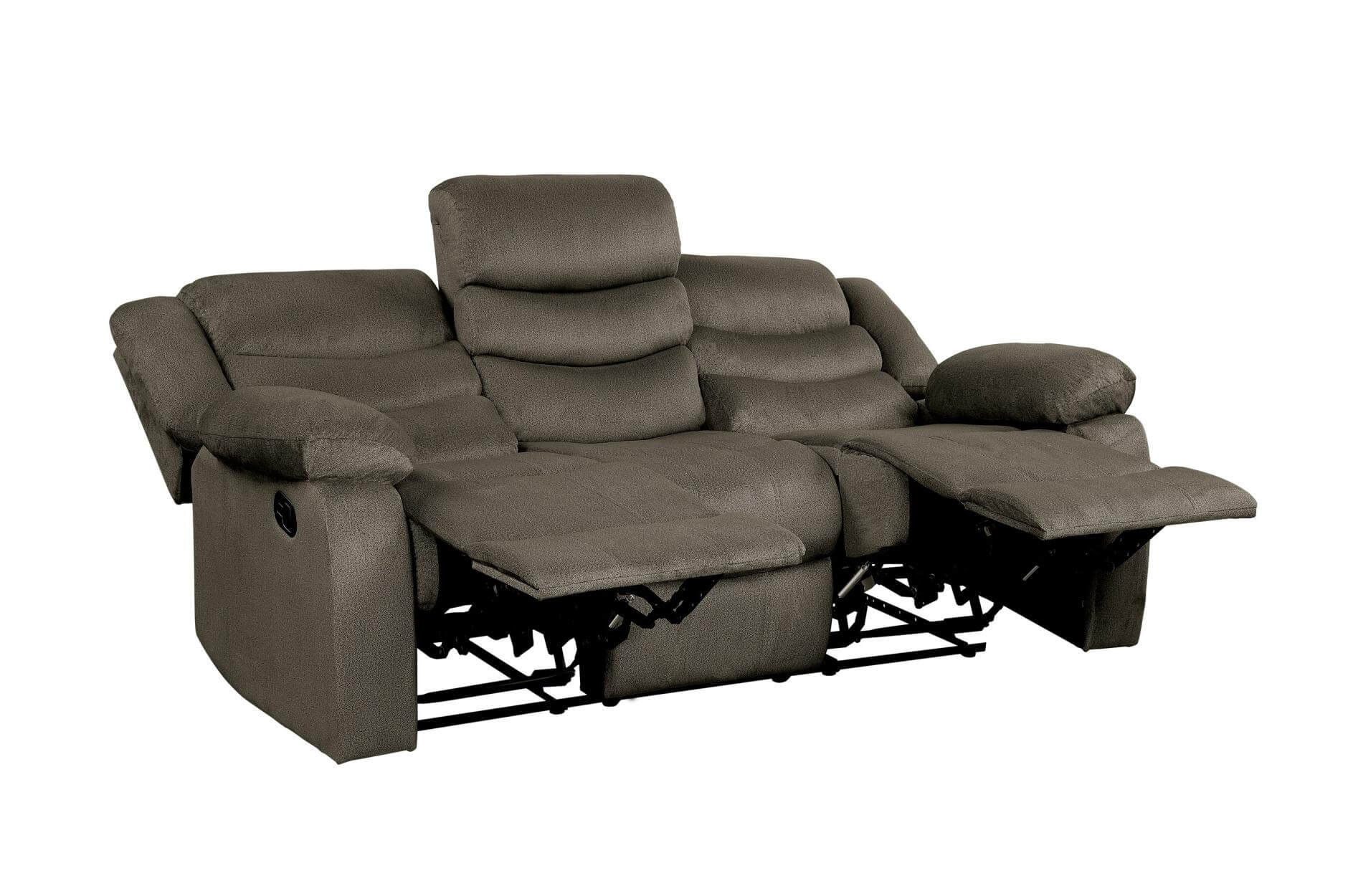 Discus Fabric Double Reclining Sofa by Homelegance
