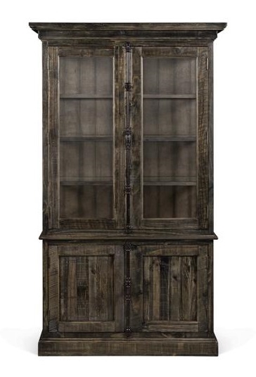 SM Bellamy 4-Door Wood/Glass China Cabinet w/LED Lights