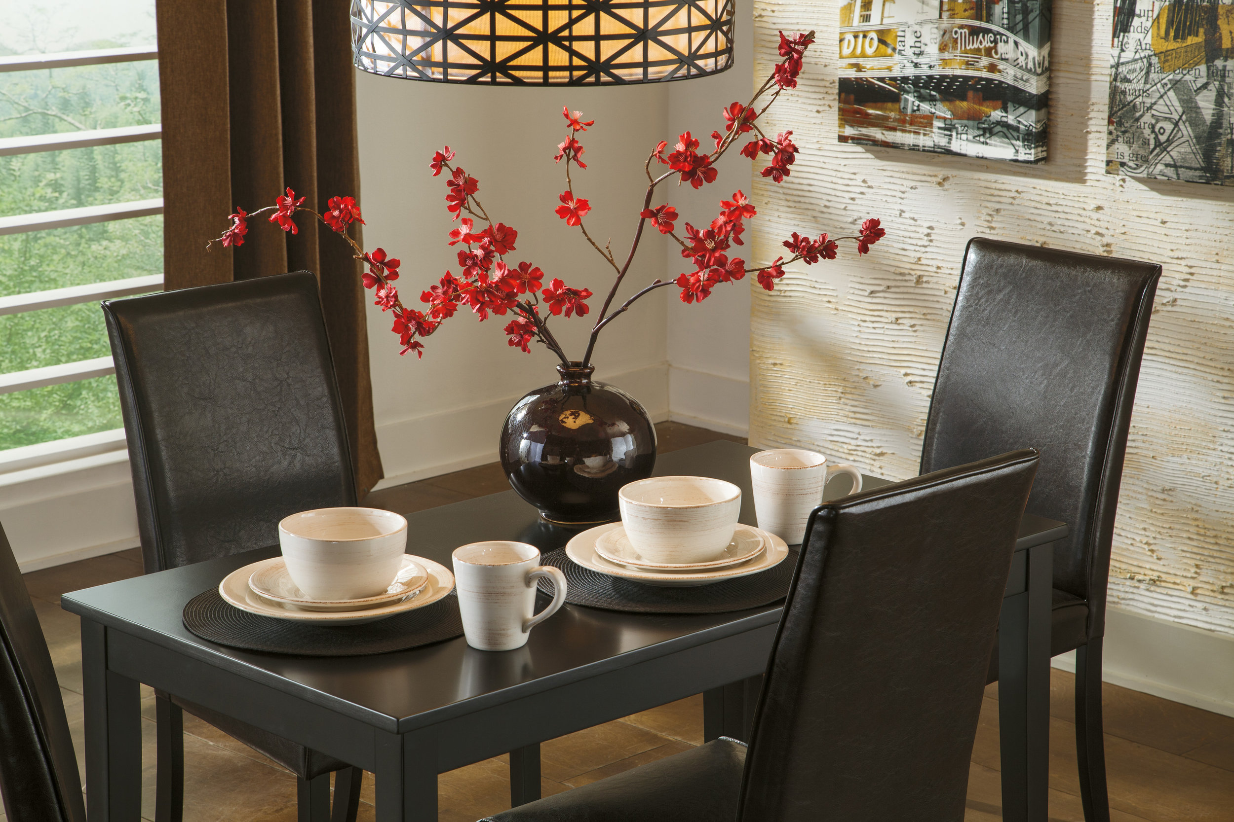 Kimonte Modern Faux Leather Dining Side Chair | Espresso Finish