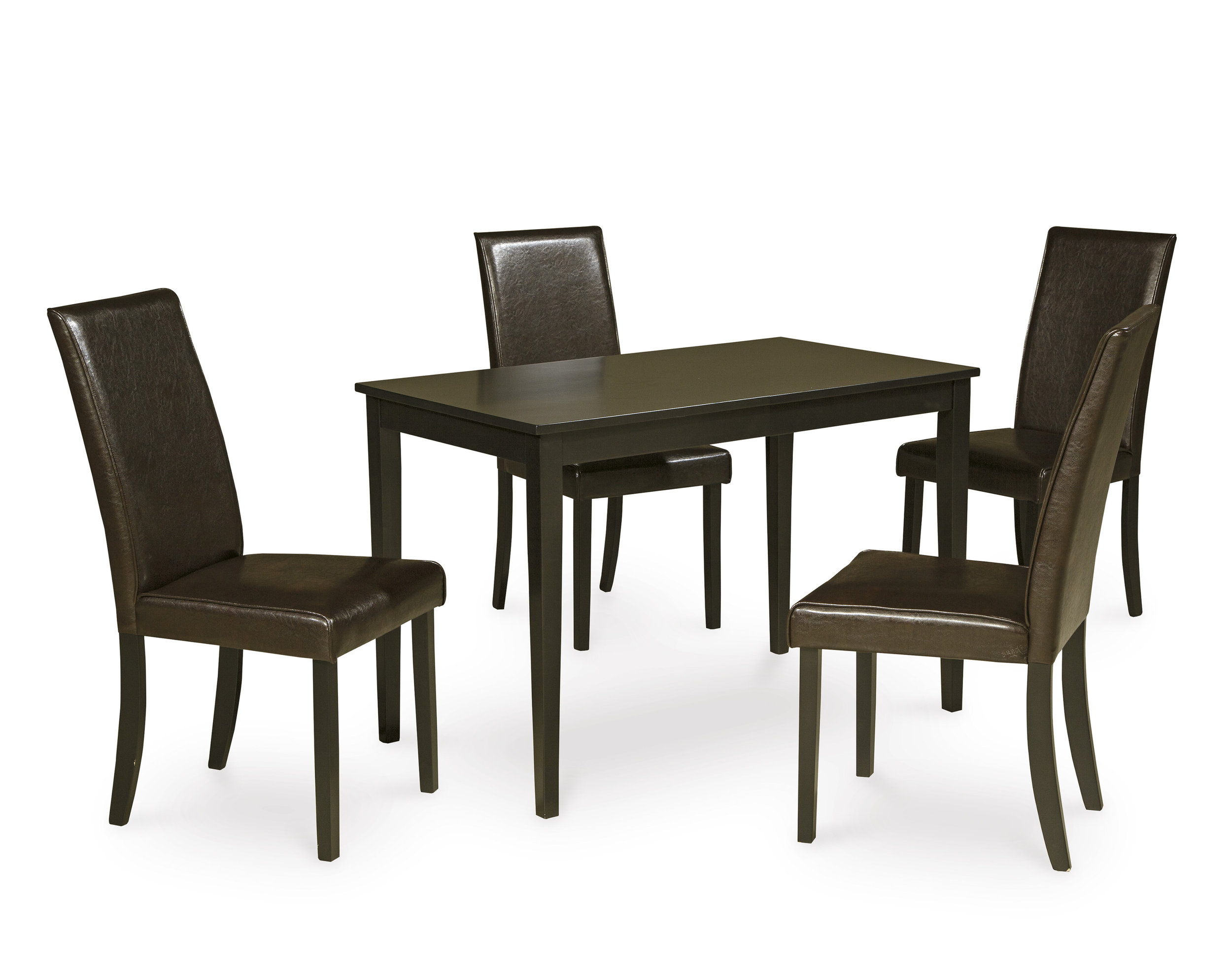Kimonte Modern Faux Leather Dining Side Chair | Espresso Finish