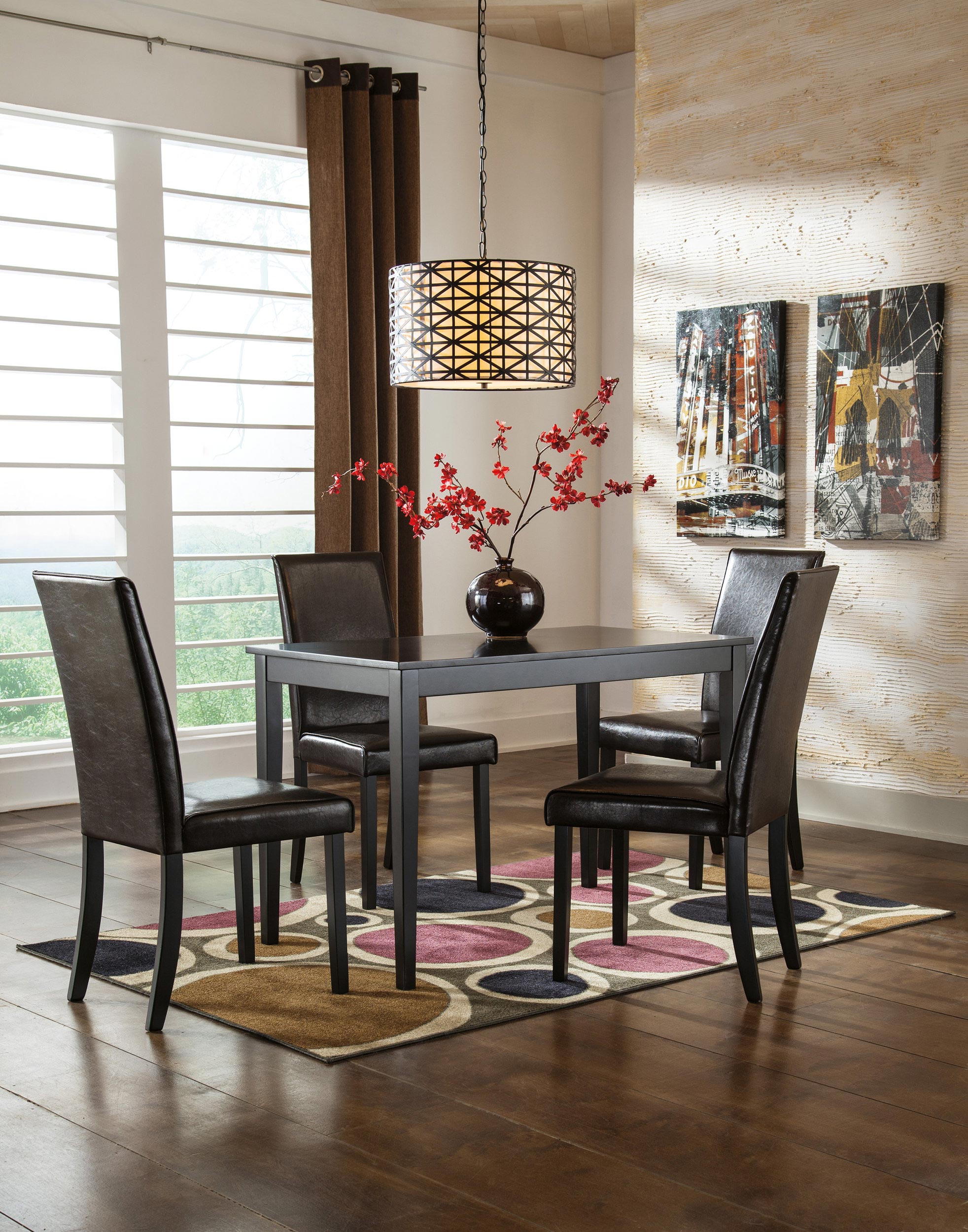 Kimonte Modern Faux Leather Dining Side Chair | Espresso Finish