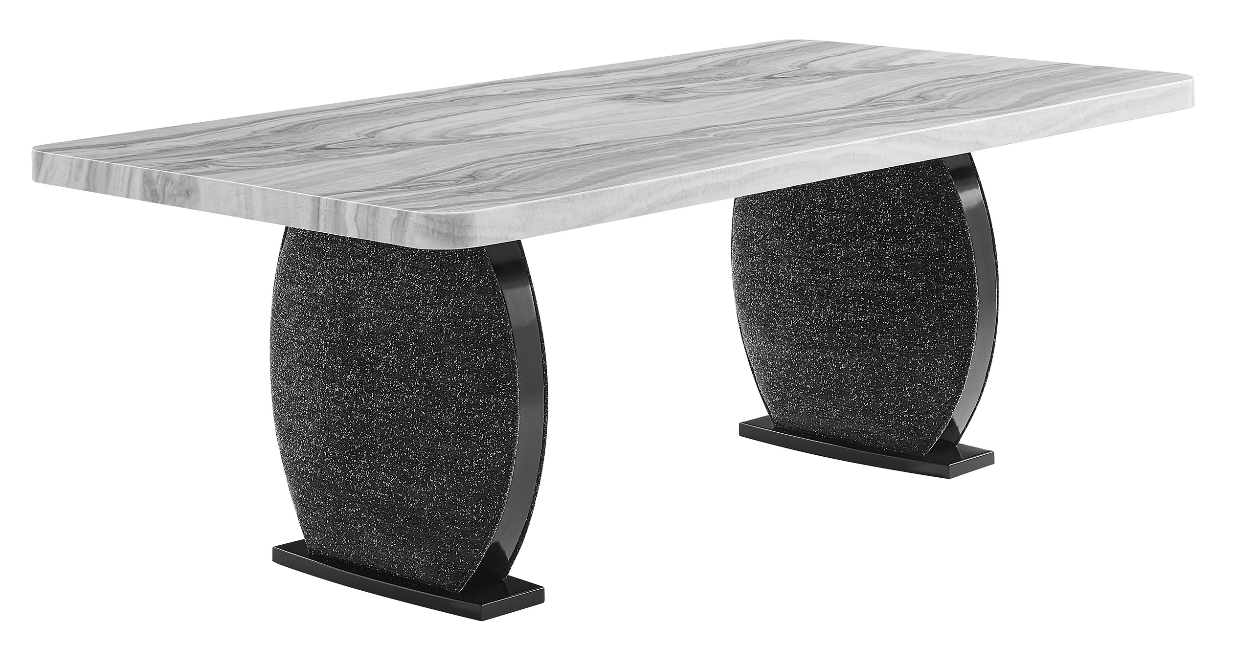 D2502 Faux Marble Rectangular Dining Room Set with D12 Chairs