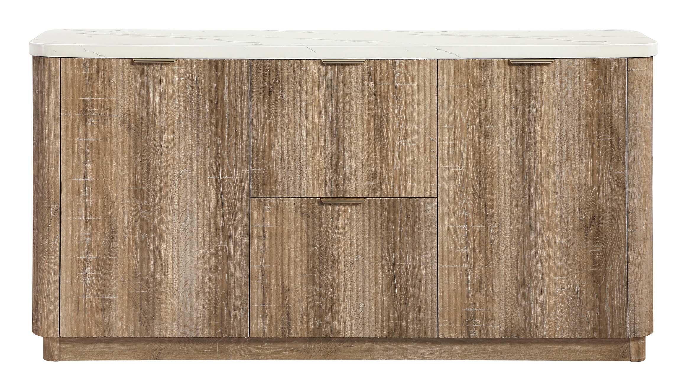 D2504 2-Drawer Marble Top Buffet with 2 Doors