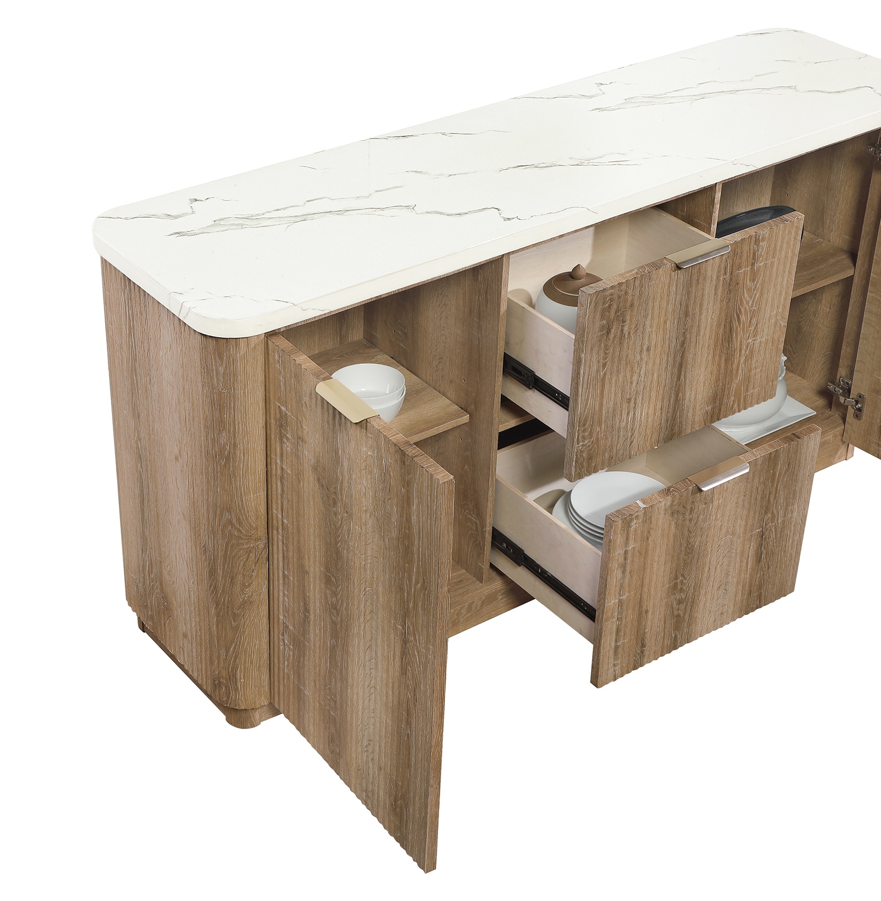 D2504 Faux Marble Rectangular Dining Room Set with D12 Chairs