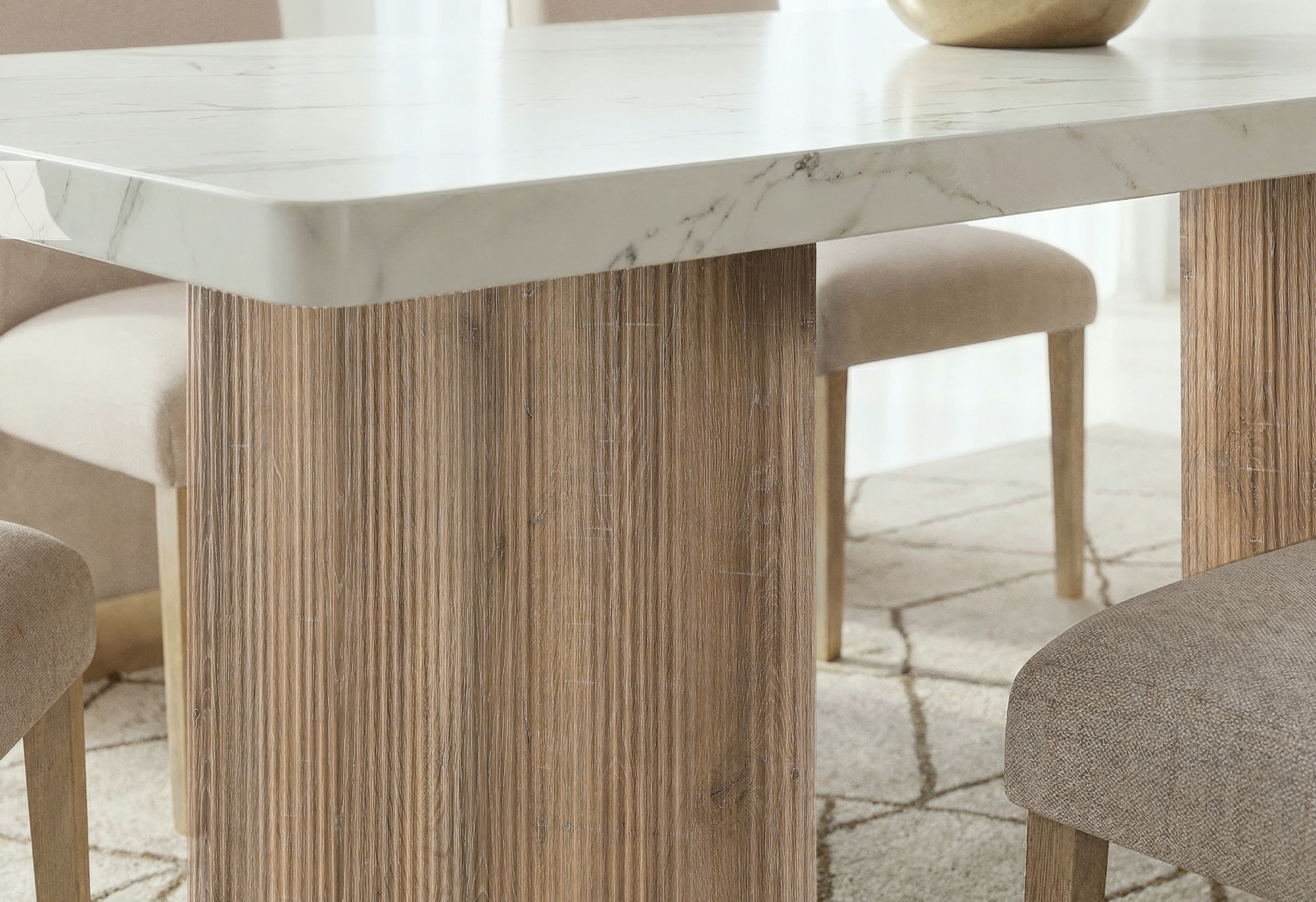 D2504 Faux Marble Rectangular Dining Table