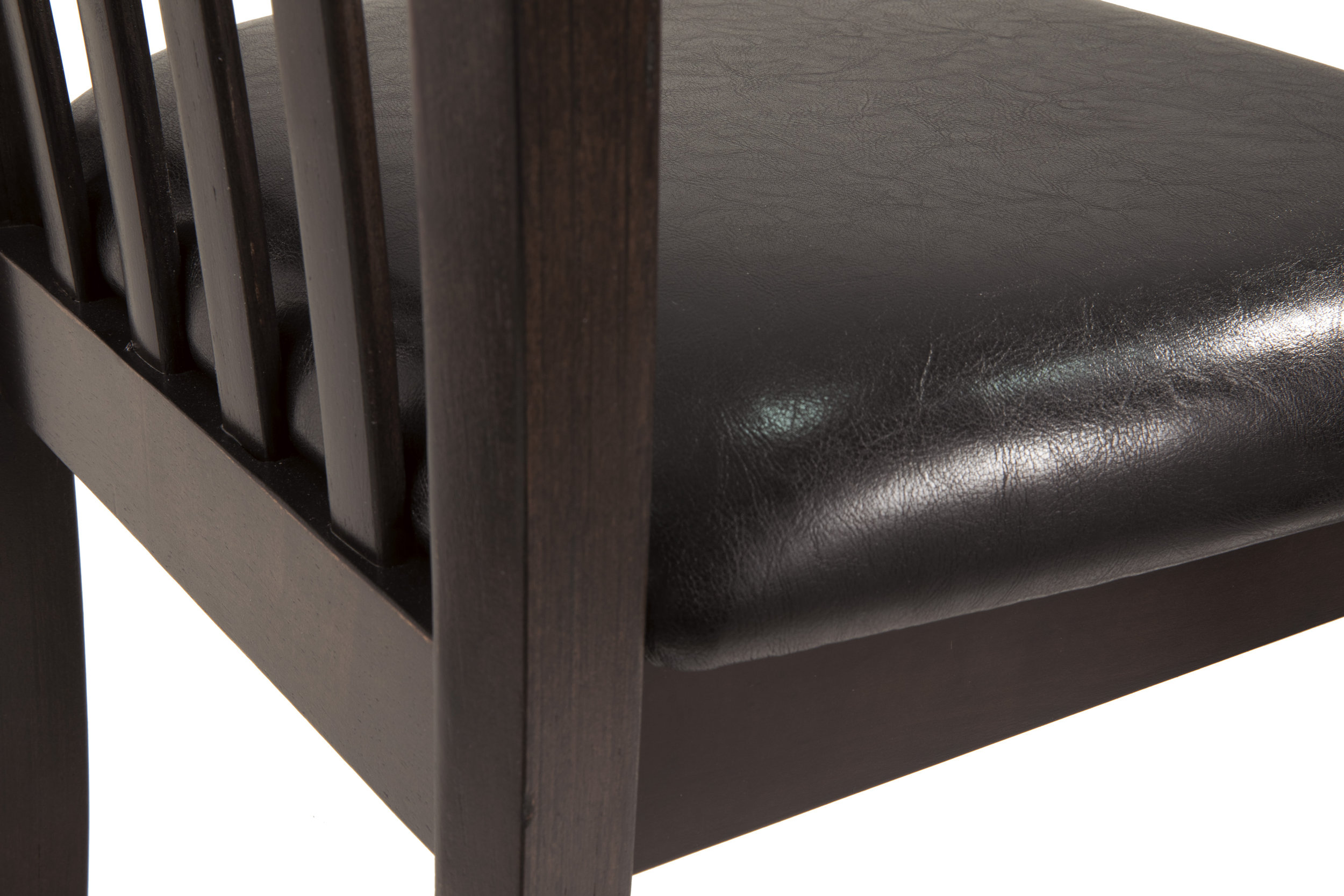 Hammis Faux Leather Dining Side Chair | Dark Brown Wood