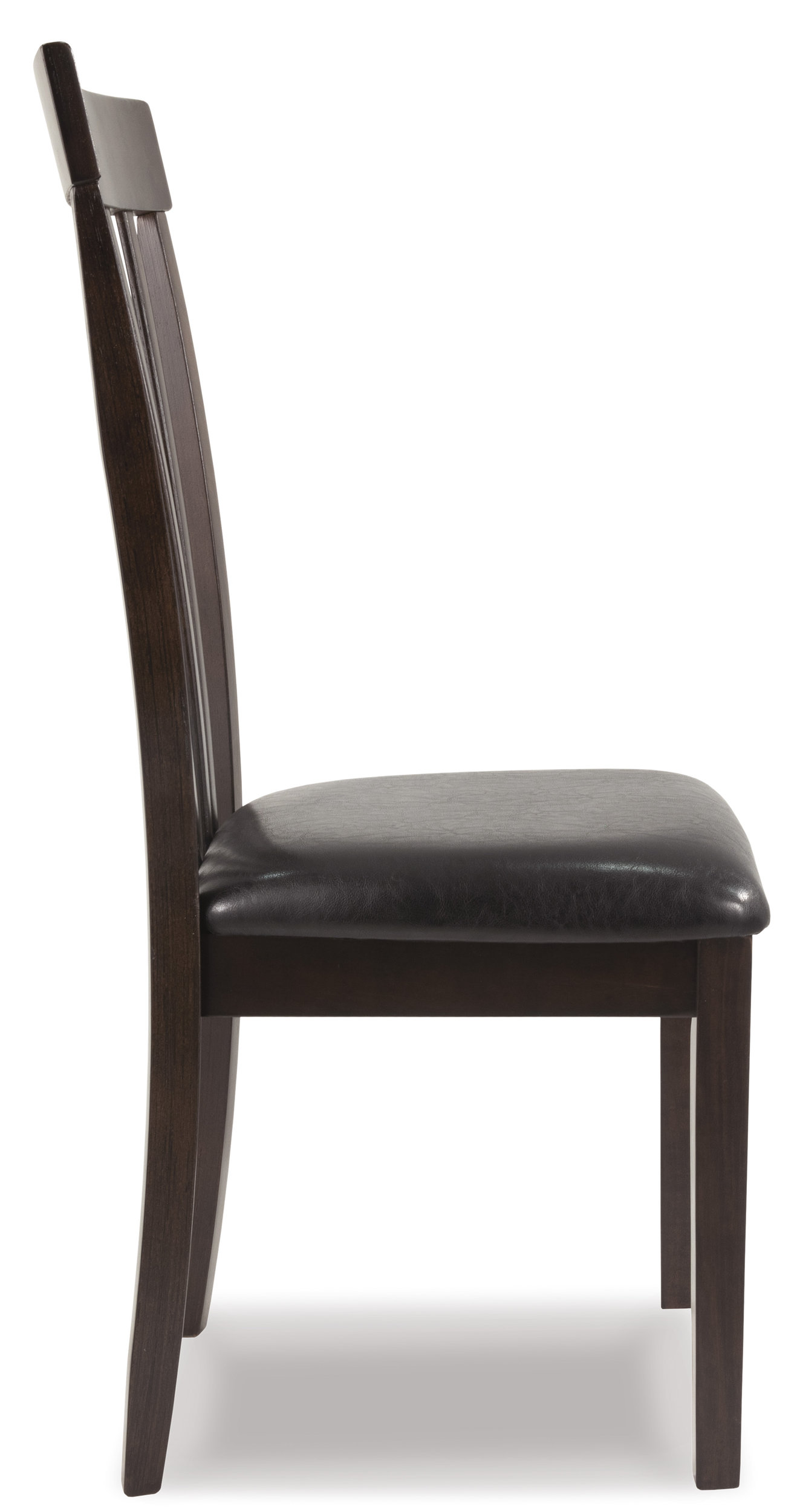 Hammis Faux Leather Dining Side Chair | Dark Brown Wood
