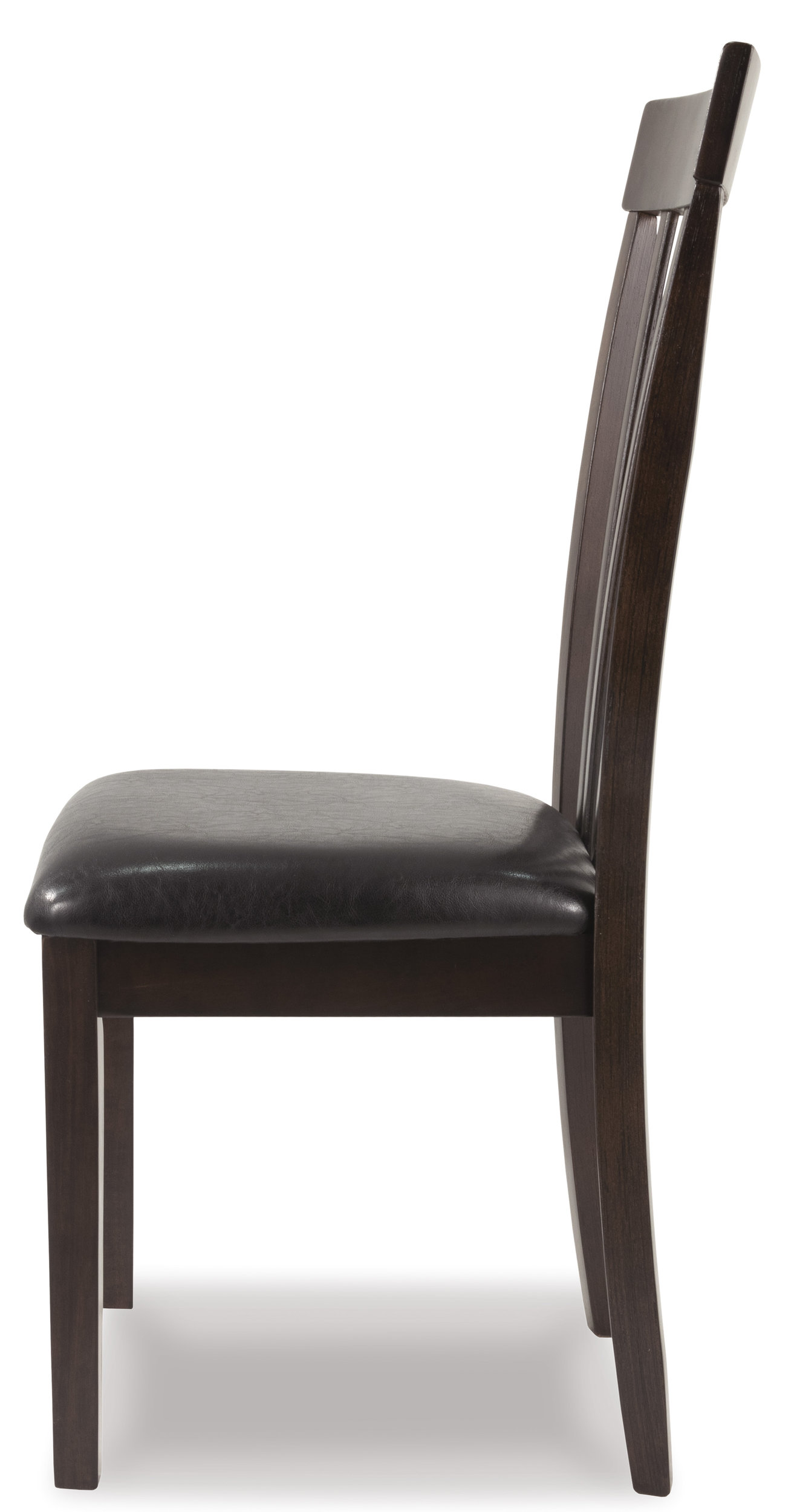 Hammis Faux Leather Dining Side Chair | Dark Brown Wood