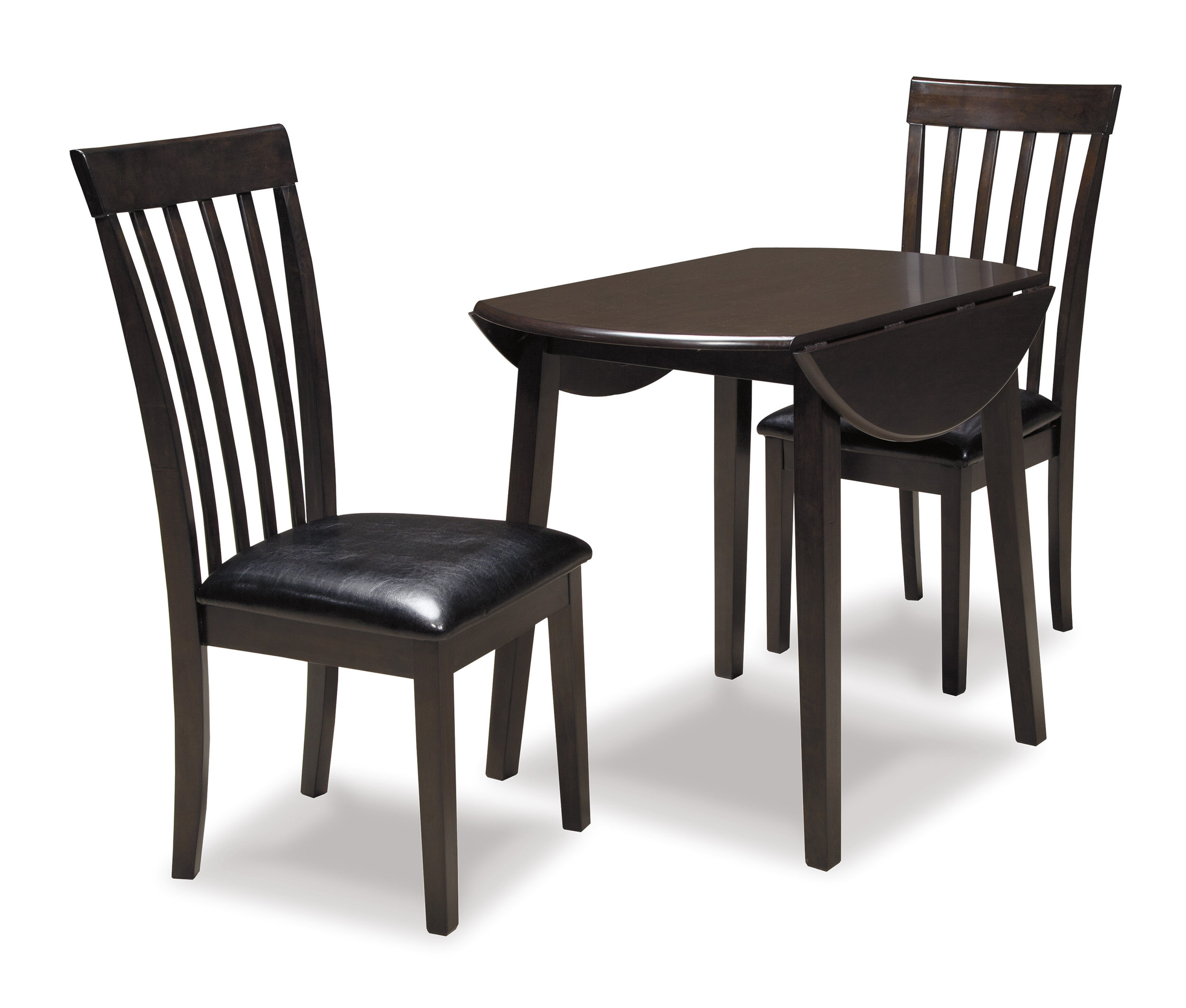 Hammis Faux Leather Dining Side Chair | Dark Brown Wood