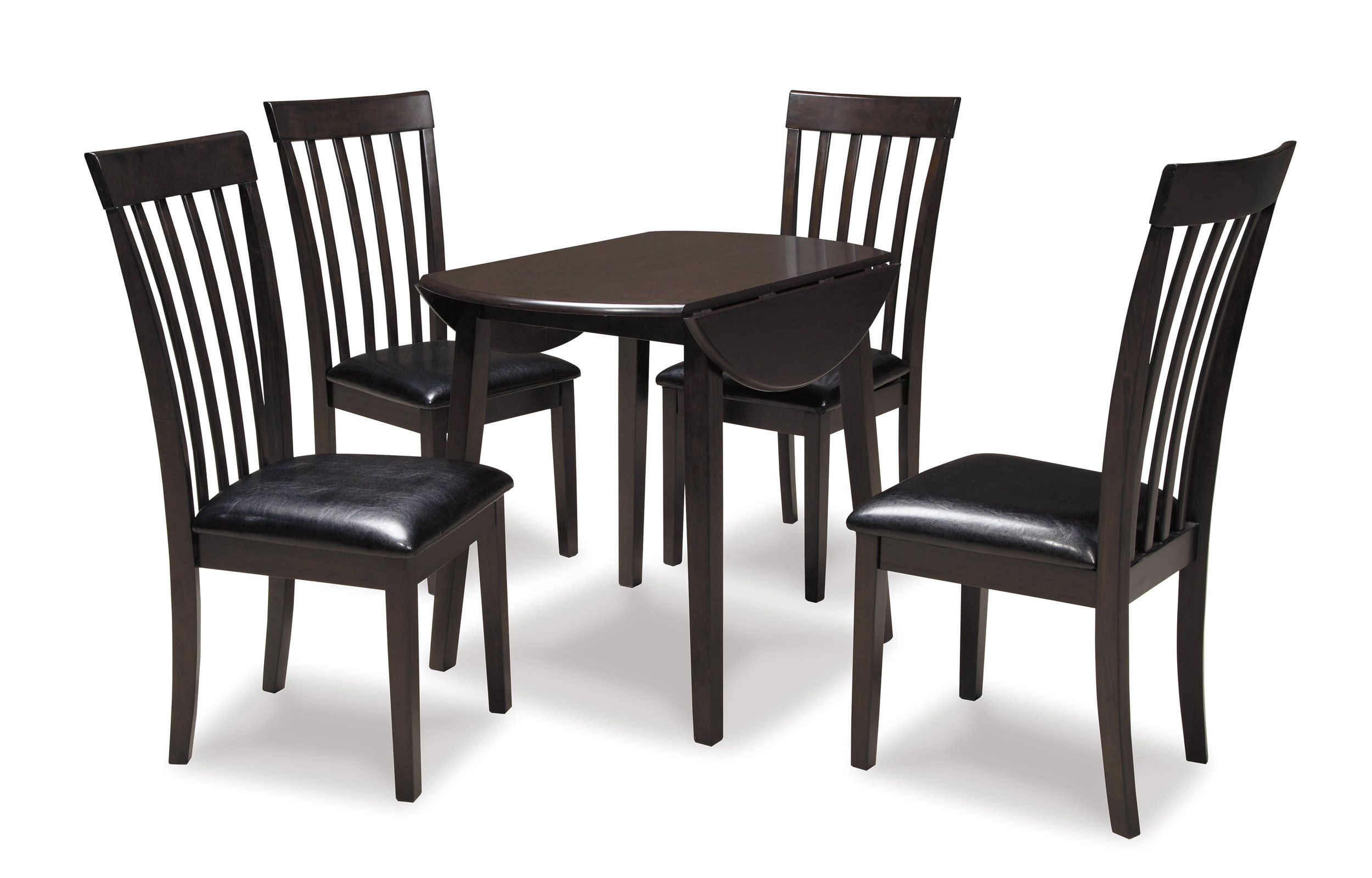 Hammis Faux Leather Dining Side Chair | Dark Brown Wood