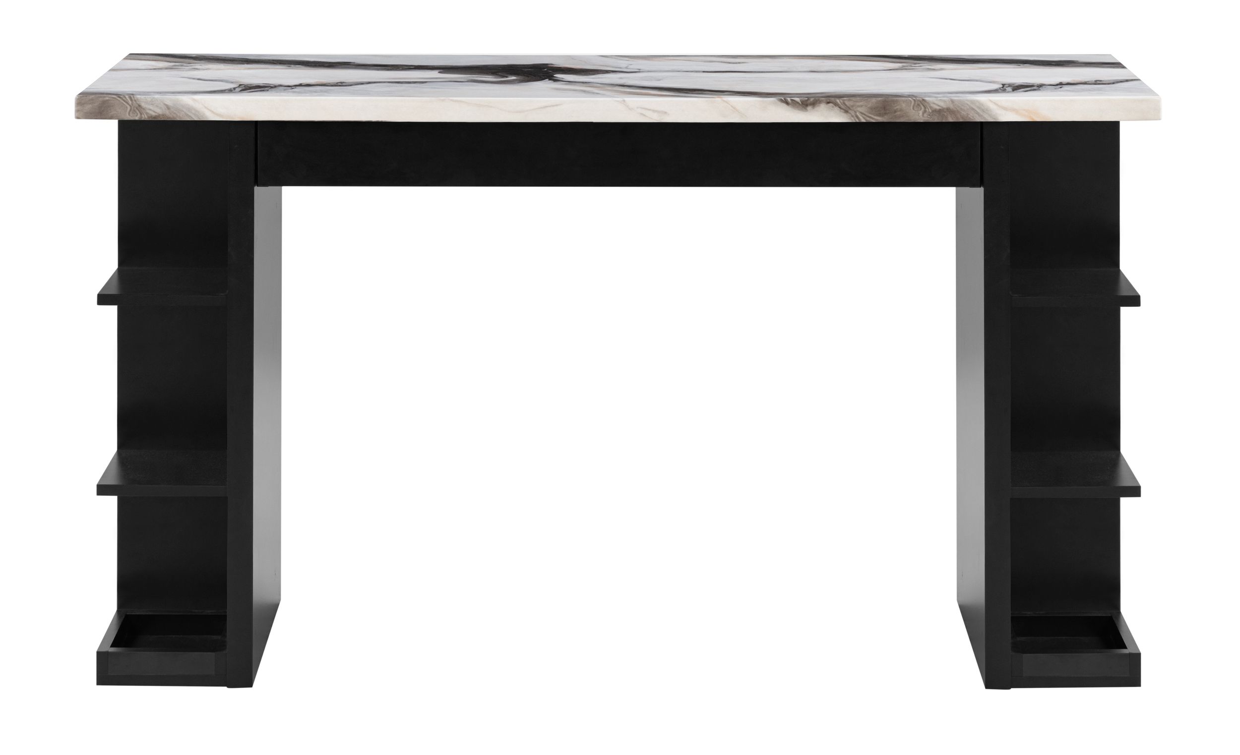 D3232 Faux Marble Bar Table with 2 Fabric Stools