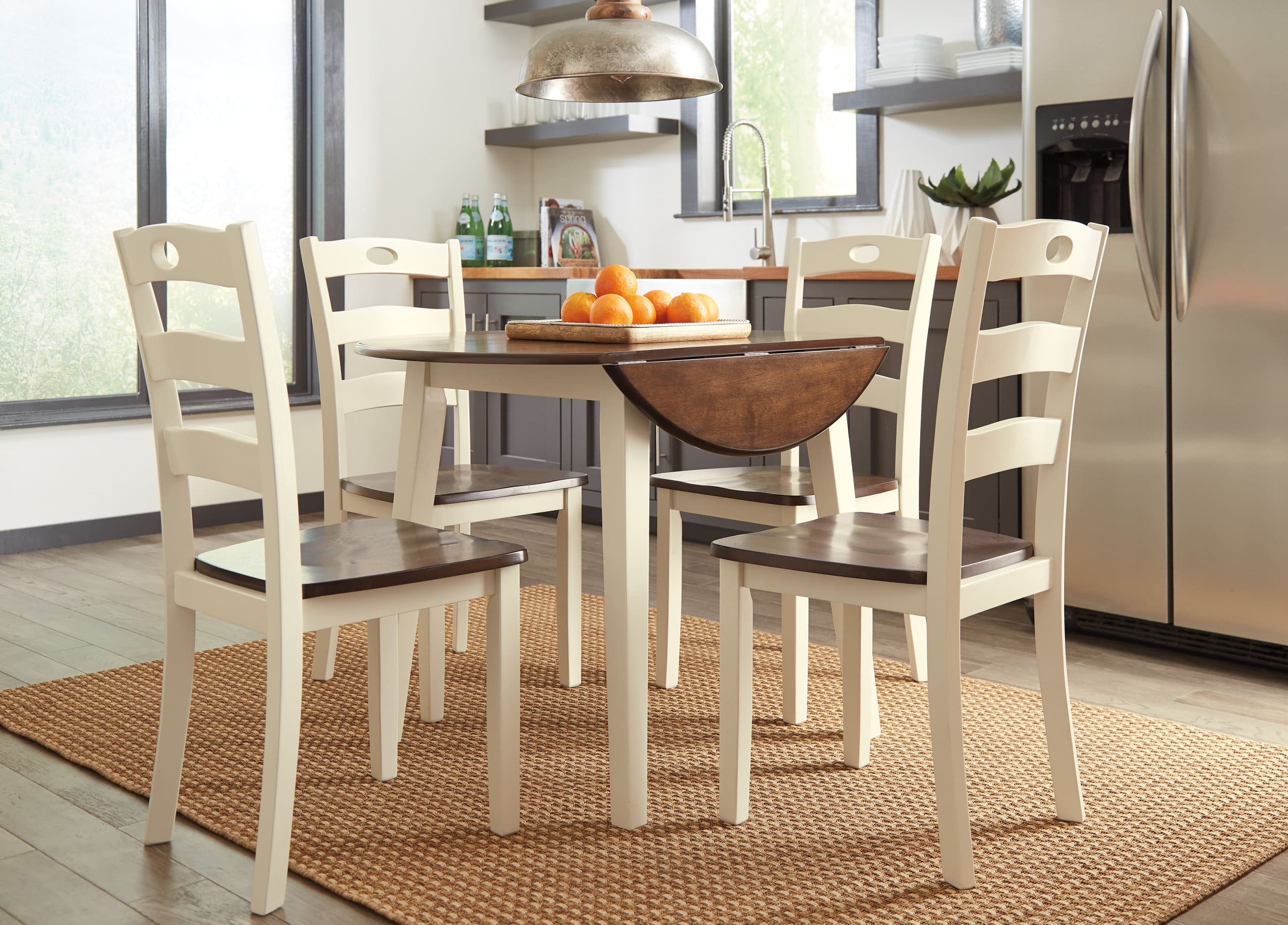 Woodanville Farmhouse Dining Side Chair | Cream & Brown